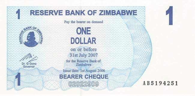 1 Dollar Zimbabwe p.37 2006